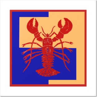 Lobster Square Designer Background Posters and Art